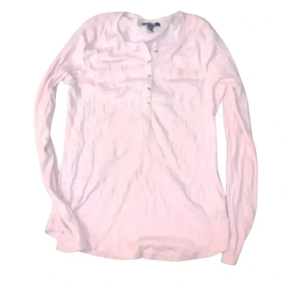 Chaps long sleeve gold buttons Henley top - Picture 1 of 3